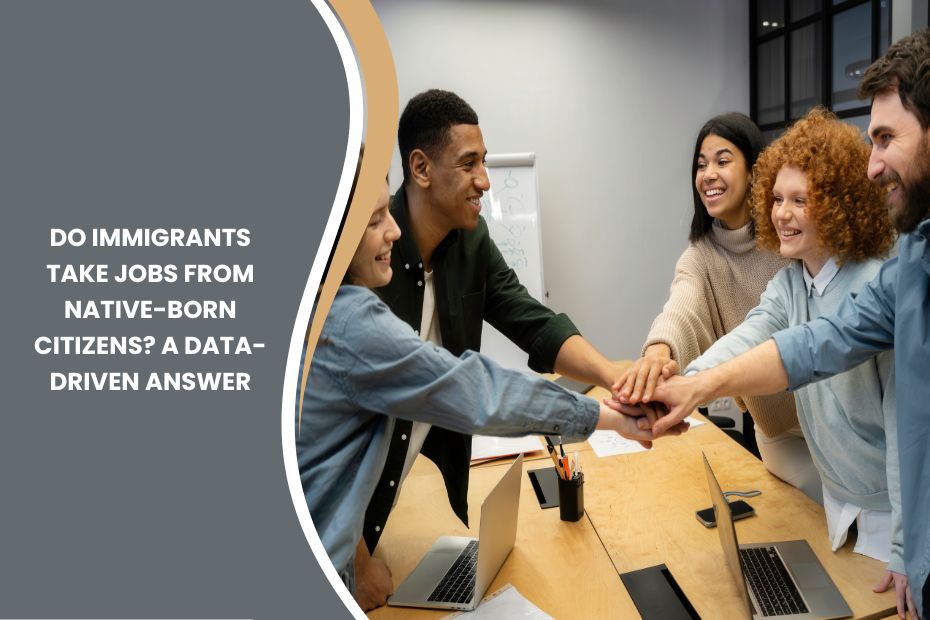 Diverse group of workers collaborating in a modern workplace